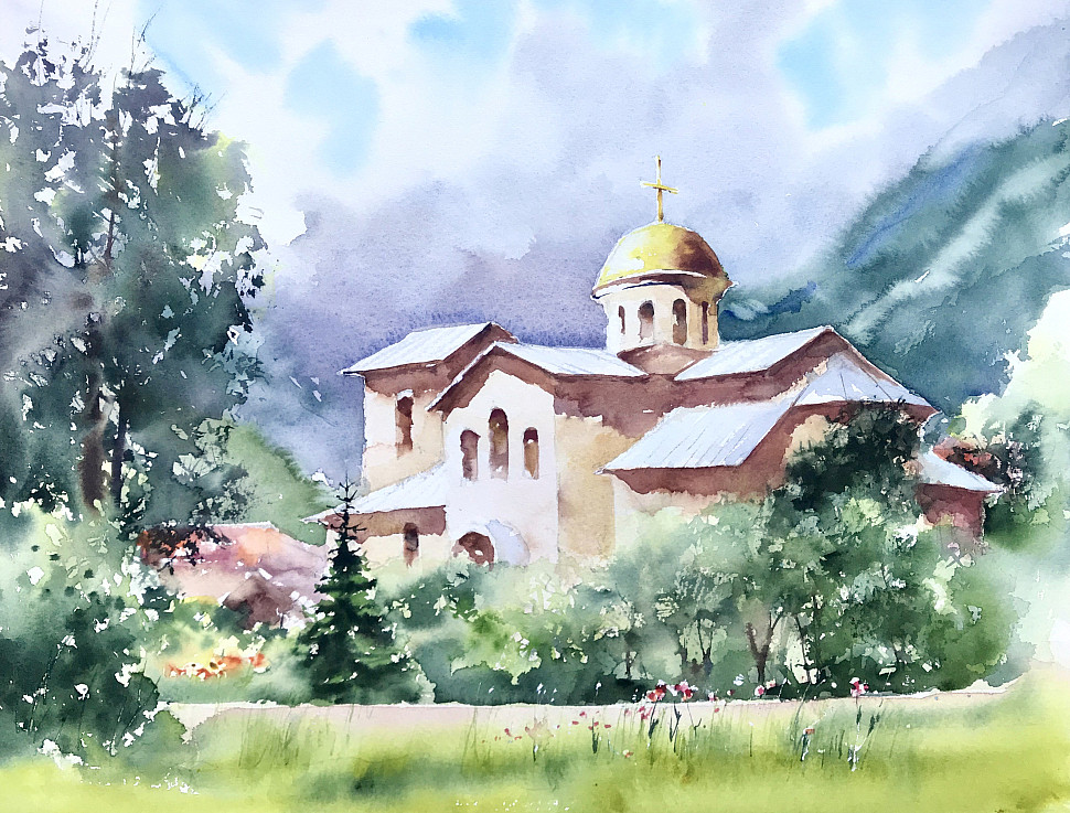 Как я нарисовал храм в Красной Поляне