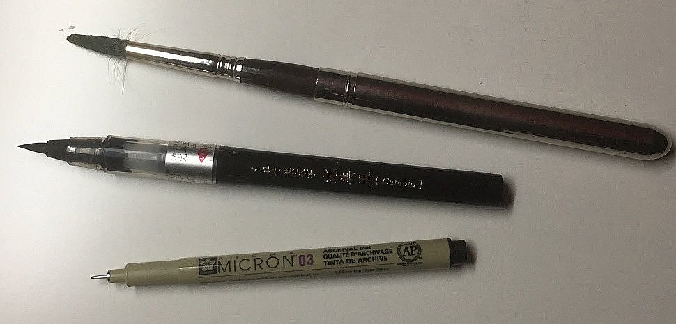 Японская ручка-кисточка (brush pen)