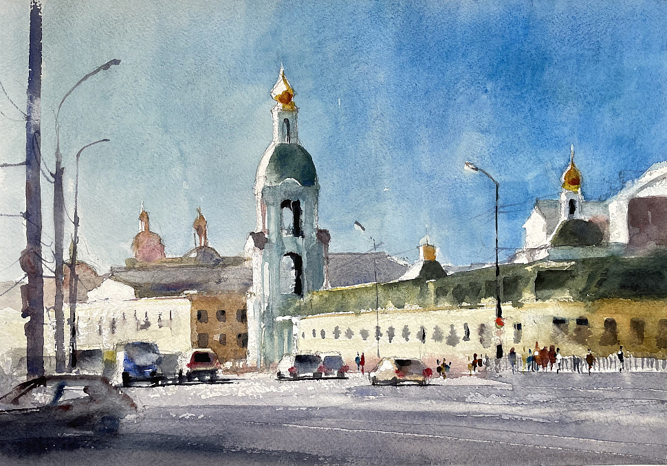 Яузская улица в Москве, городской пейзаж